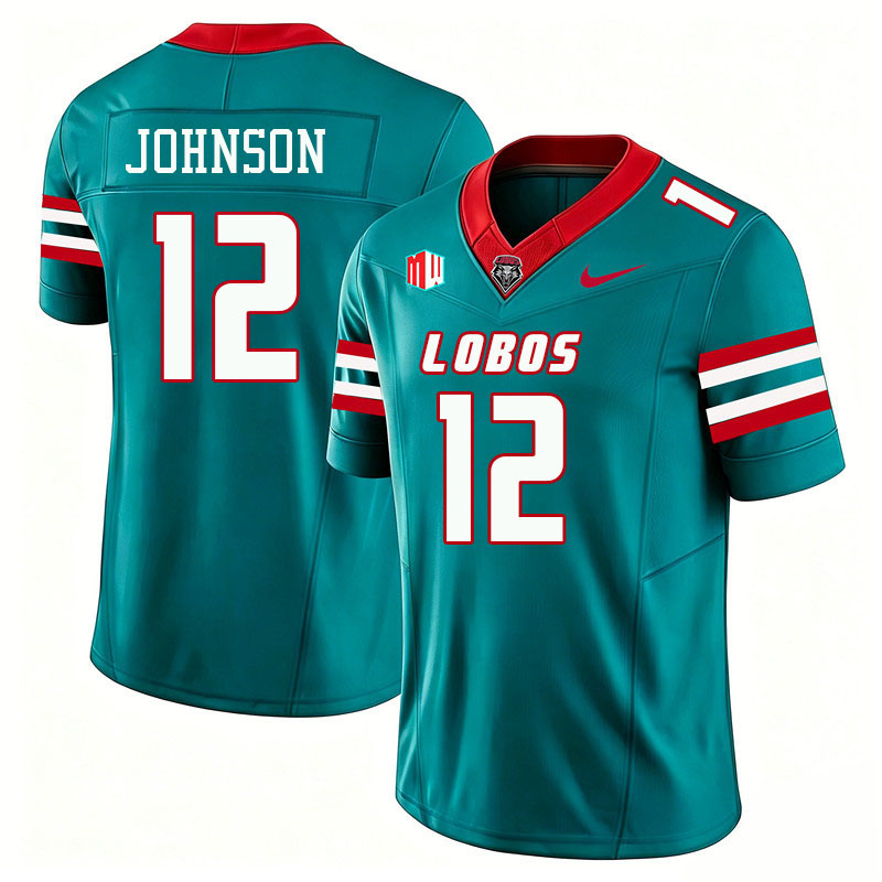 New Mexico Lobos #12 Jon Johnson College Football Jerseys,Uniforms-Turquoise
